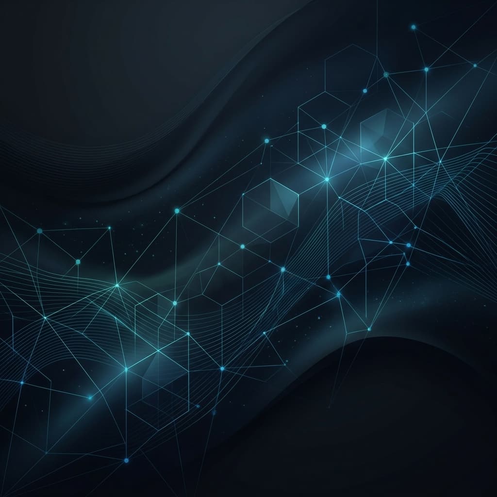 Abstract dark mode background with cyan and blue lines